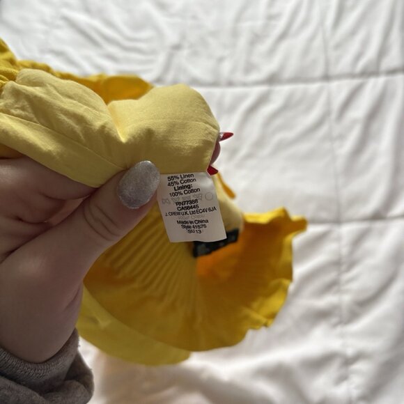 J Crew Skirt Womens Size 00 Yellow Linen Blend Pockets Pull On Beach Boho Hippie - Picture 9 of 10